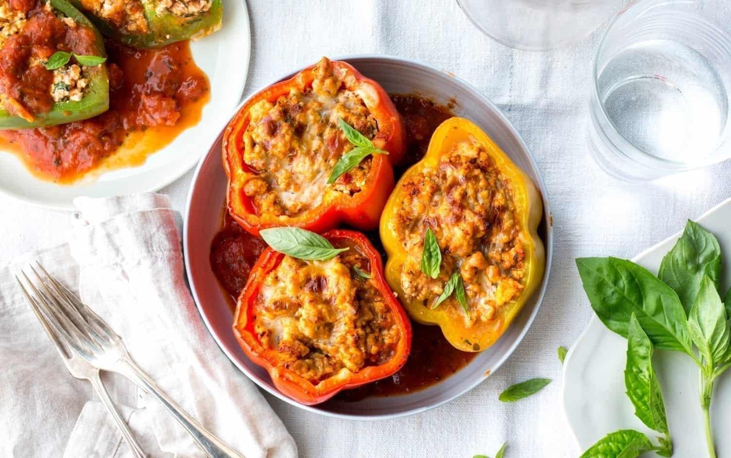 Pressure Cooker Lasagna Stuffed Peppers